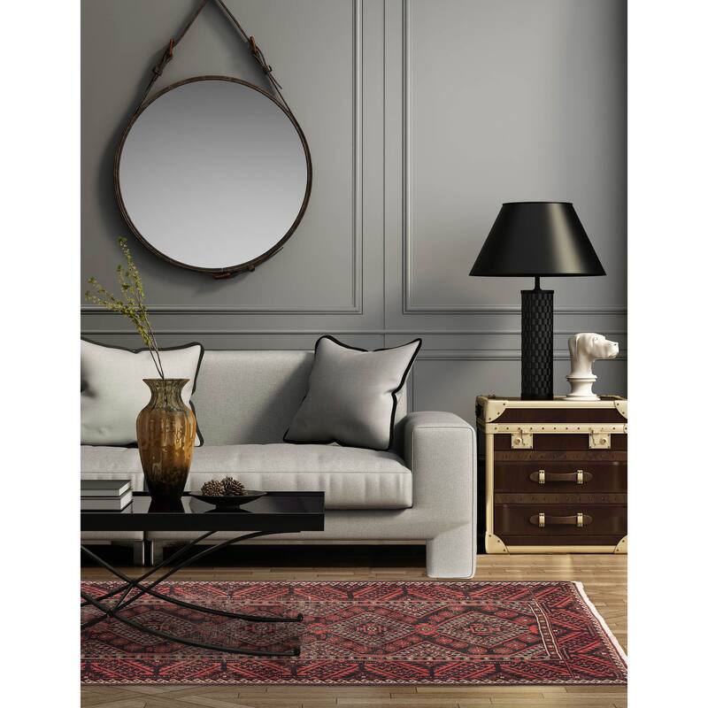 ECARPETGALLERY Hand-knotted Baluch Black Wool Rug - 3'11 x 7'1