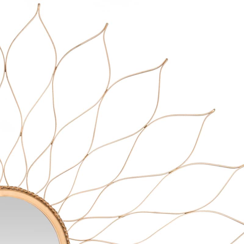 SAFAVIEH Handmade Jazmine Art Gold Flower 35-inch Decorative Mirror - 35" x 35" x 0.5" - 35Wx35Dx1H