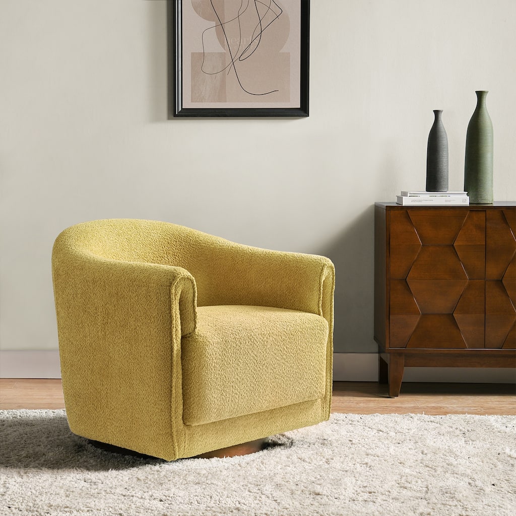 Jeffrey Transitional Comfortable Upholstered Swivel Chair by HULALA HOME
