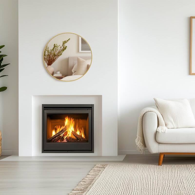 Round Mirror for Wall Decor Wall Mounted Circle Vanity Mirrors with Metal Frame Modern for Bathroom Living Room Entryway Bedroom