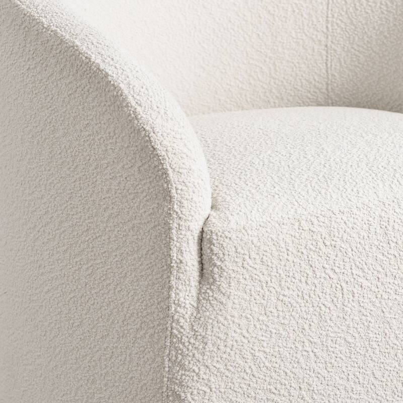 KINWELL 32"W Boucle Upholstered Swivel Barrel Armchair (Set of 2)