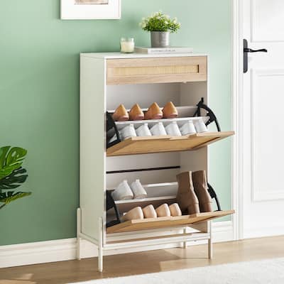 Ail Shoe Storage Cabinet Freestanding Adjustable Shoe Rack for Entryway