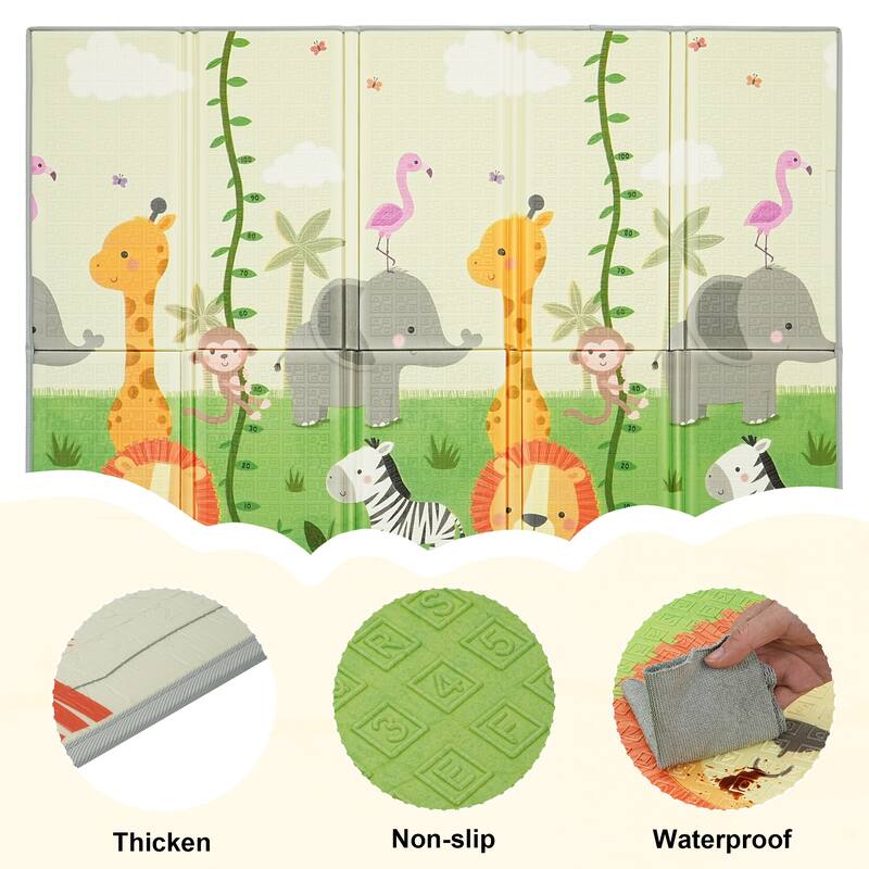 ZENOVA Foldable Baby Play Mat, Waterproof Activity Playmats for Baby