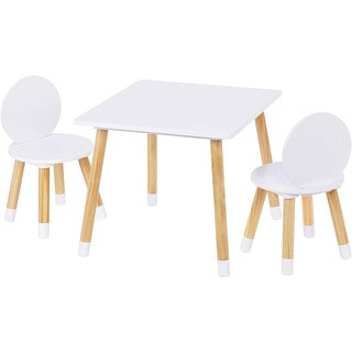 18"H Kids Table with 2 Chairs Set for Toddlers, Boys, Girls, 3 Piece Set - N/A