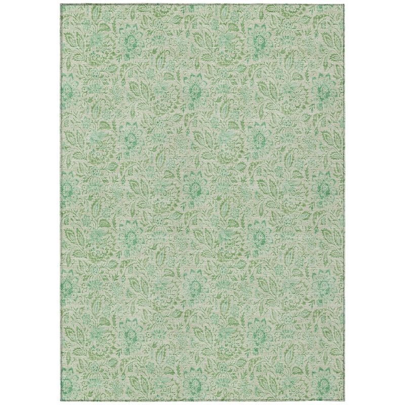 Machine Washable Indoor/ Outdoor Chantille Farmhouse Floral Rug