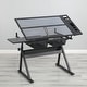 preview thumbnail 3 of 5, Nestfair Black Adjustable Tempered Glass Drafting Printing Table with Chair