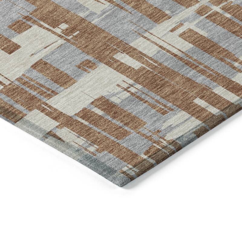 HomeRoots Striped Transitional Rectangle Outdoor Rug