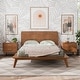preview thumbnail 1 of 17, Furniture of America Beau Midcentury 3-Piece Walnut Low Profile Wood Bedroom Set Full