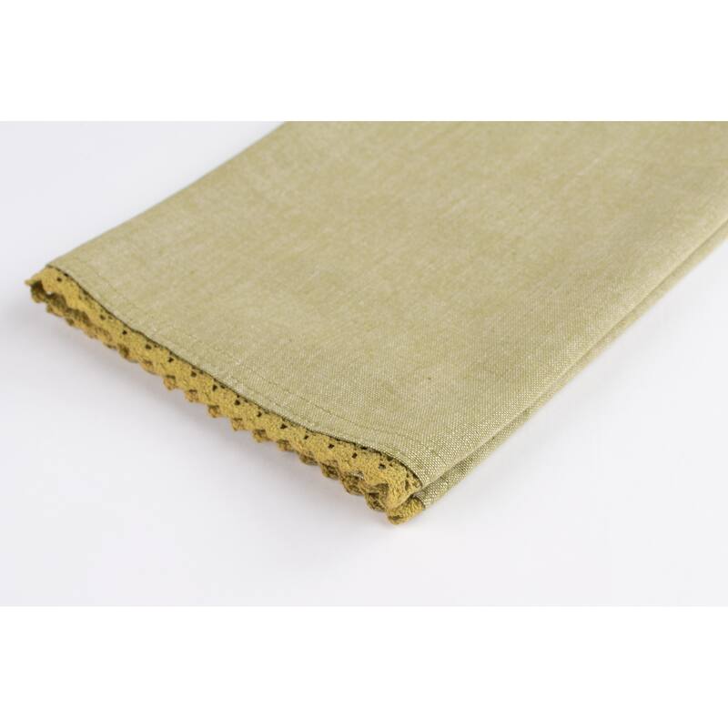 Cottage Home Olive Cotton Lace 20 x 28 Inch Tea Towel Two Piece Set - 20 x 28