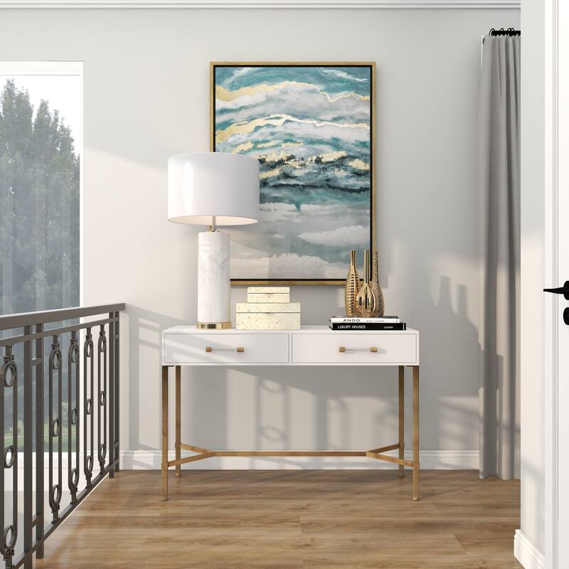 CosmoLiving by Cosmopolitan Sleek Ceramic Glam Vase with Varying Patterns (Set of 3) - Silver, Gold, Dark Blue, White