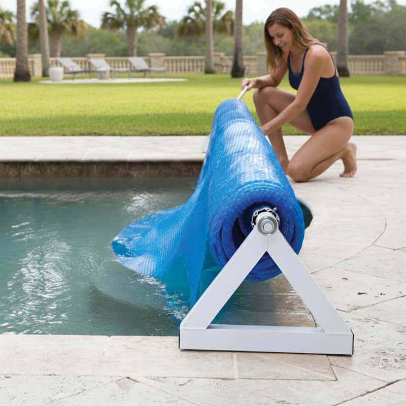 16-Inch White Black Hydro Tools Solar Reel System for Swimming Pools