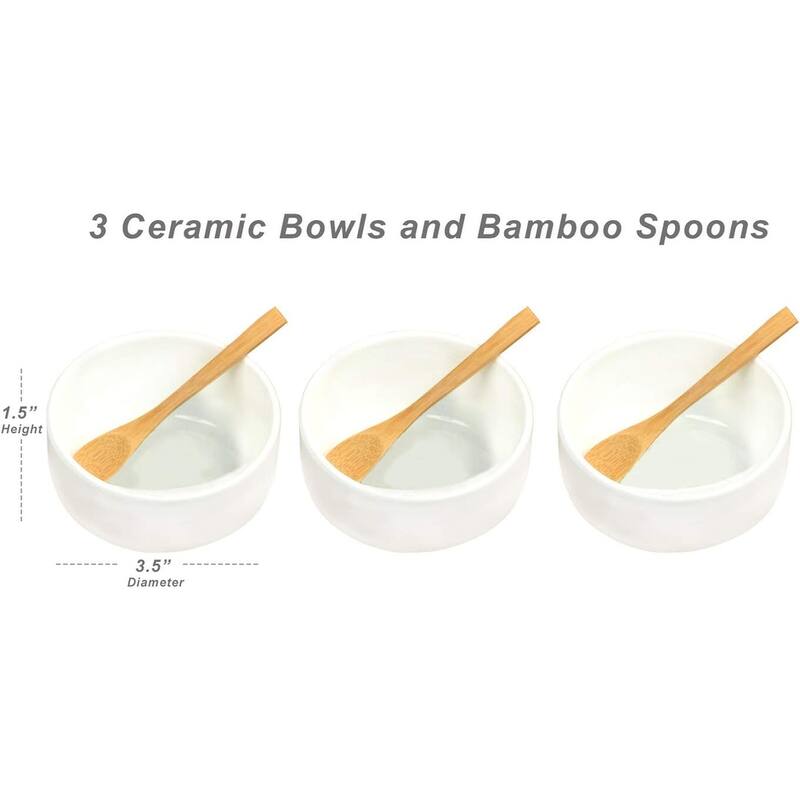 Picnic at Ascot Bamboo Serving Platter with 3 Ceramic Bowls
