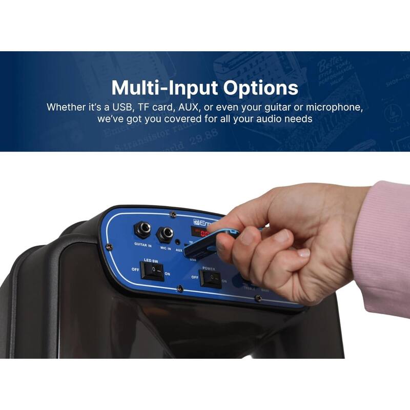 Emerson Portable Bluetooth 12" Party Speaker with Flame Lighting