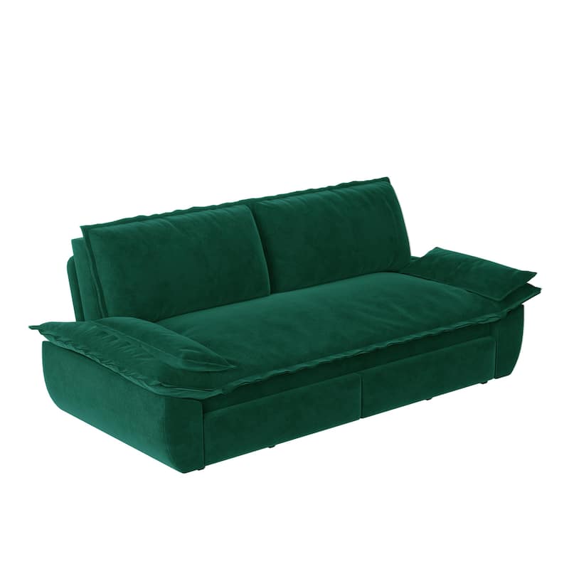 73.2" Queen Pull Out Sofa Bed,3-in-1 Convertible Sleeper Sofa,Multi-Functional Velvet Loveseat Bed