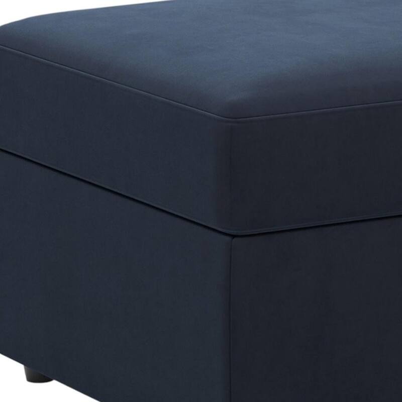 HomeRoots 30" Gray and Black Chenille Storage Ottoman