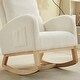preview thumbnail 32 of 75, Upholstered Rocking Chair Nursery Chair with High Back and Side Pocket