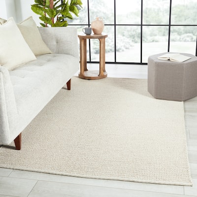 Batal Handmade Indoor/ Outdoor Solid Beige/Ivory Area Rug