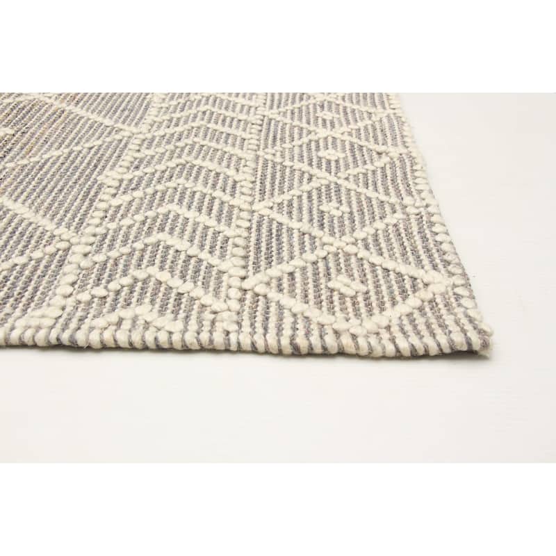 ECARPETGALLERY Braid weave Sienna Grey Wool Rug - 5'2 x 7'6