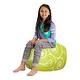 preview thumbnail 116 of 192, Kids' Stuffed Animal Storage Bean Bag Chair Cover or Toy Organizer 27 Inches Medium - Pattern Swirls Lime and White
