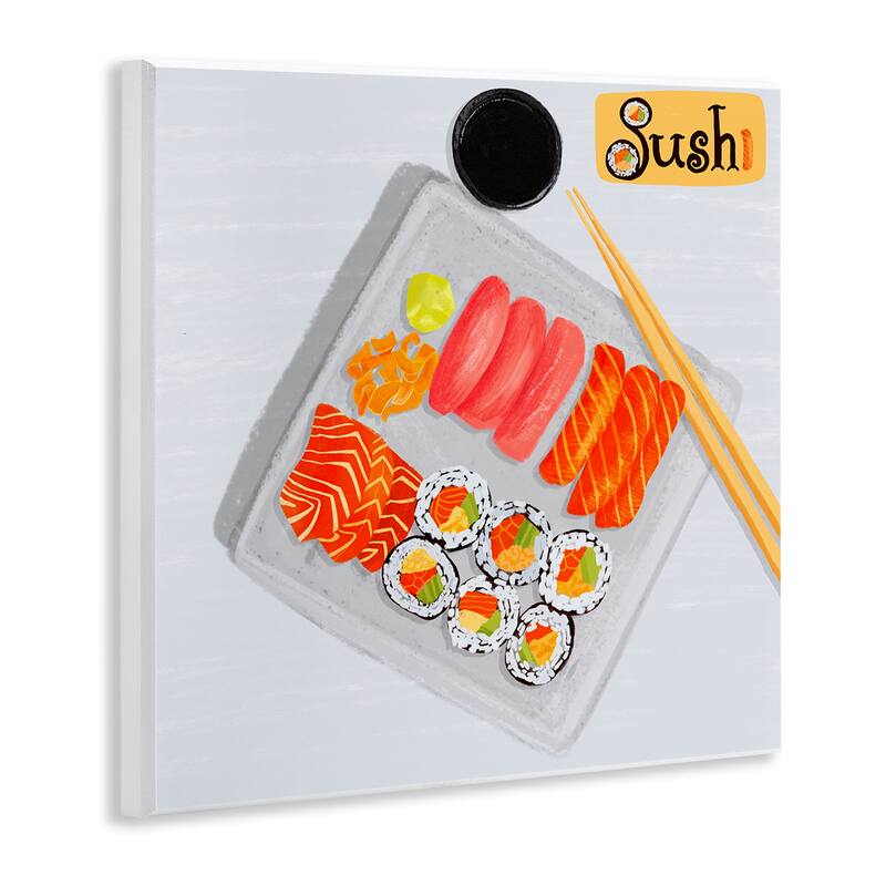 Stupell Delicious Sushi Plate Wall Plaque Art Design By Juliet Rose Philips
