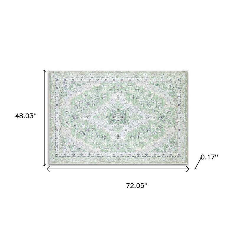 HomeRoots Oriental Traditional Rectangle Area Rug - 4' X 6'