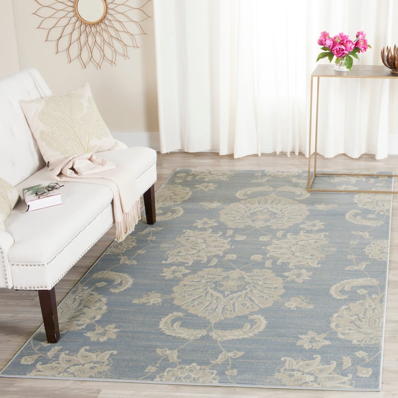 SAFAVIEH Vintage Distressed Boho Nona Oriental Rug - 5'1" x 7'7" - Light Blue/Ivory