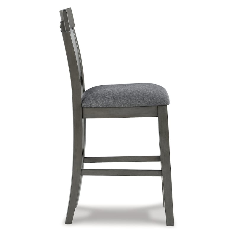 Hallanden Gray Upholstered Counter Height Barstool, Set of 2 - 18"W x 21"D x 41"H