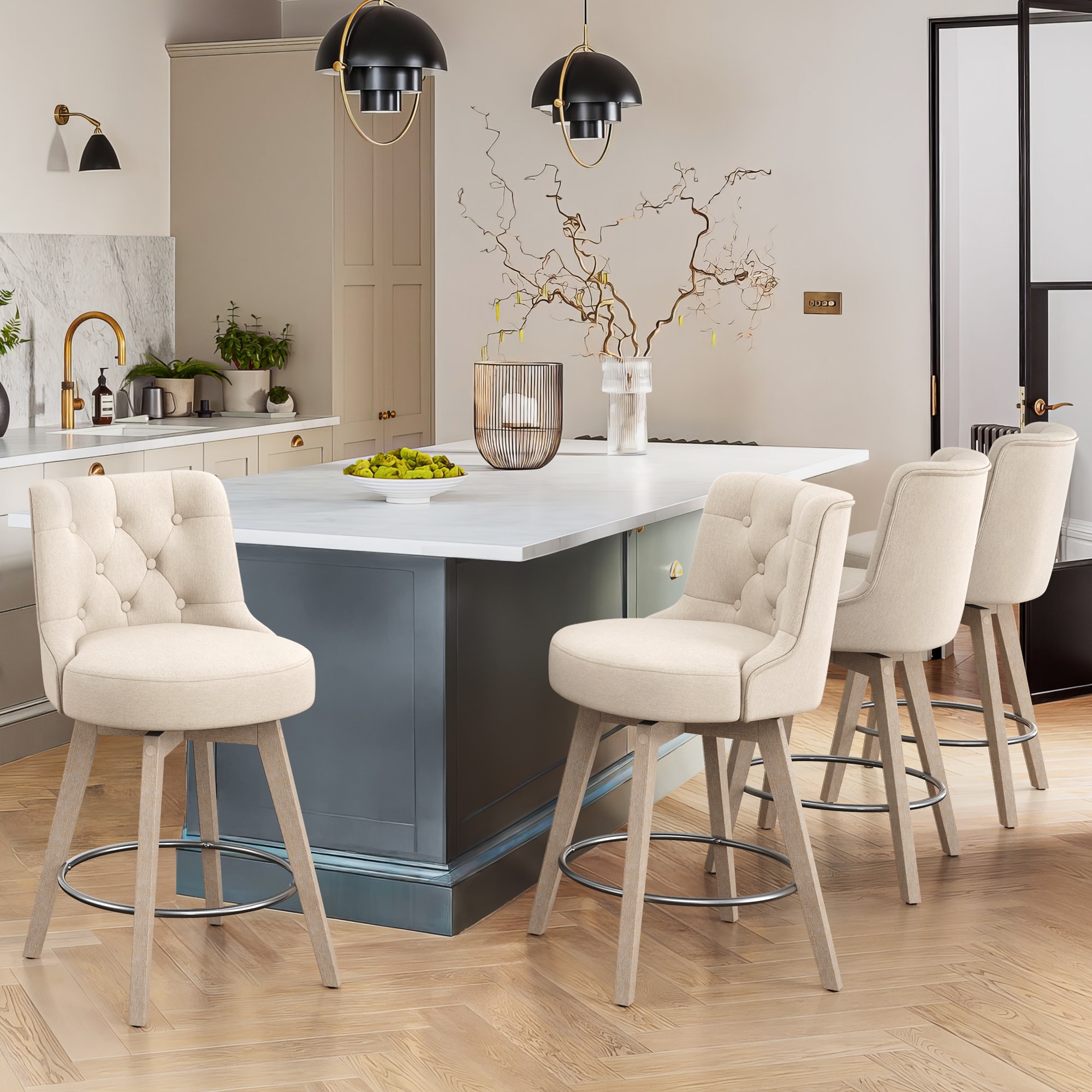 26" Counter Height Bar Stools Swivel Bar stool for Kitchen Island - 26" H