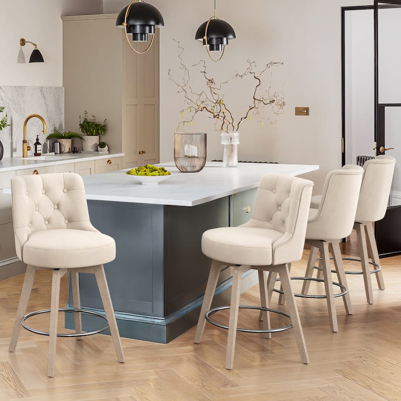 LUE BONA 26" Counter Height Bar Stools Swivel Bar stool with Backs - 26" H