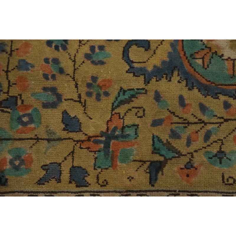 Hand Knotted Oriental 100% Wool Carpet Traditional Floral Oranges & Rust Tabriz Area Rug - 12' 8'' X 9' 6''