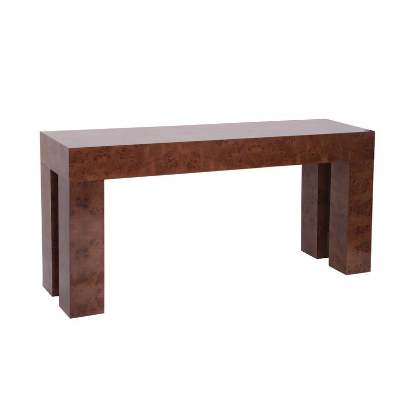 Christopher Knight Home - Burl Wood Console Table with Thick Block Legs