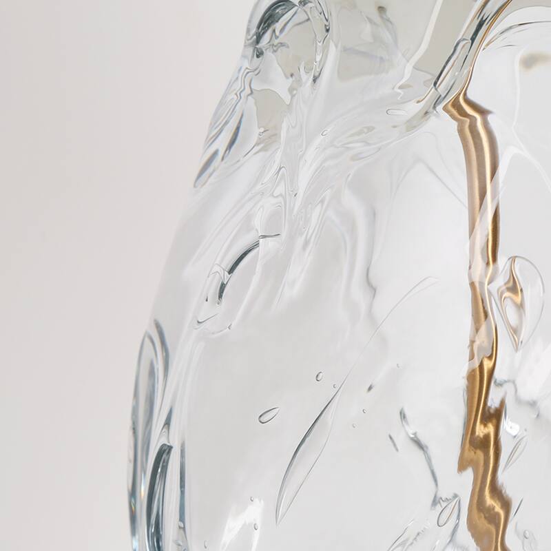 Modern 24-inch Table Lamp Crystal Textured Glass Gold Elegant Desk Lights - D15.7"xH23.6"