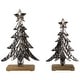preview thumbnail 2 of 3, Pine Trees Textured Metal Christmas Decorations - 11" - Set of 2