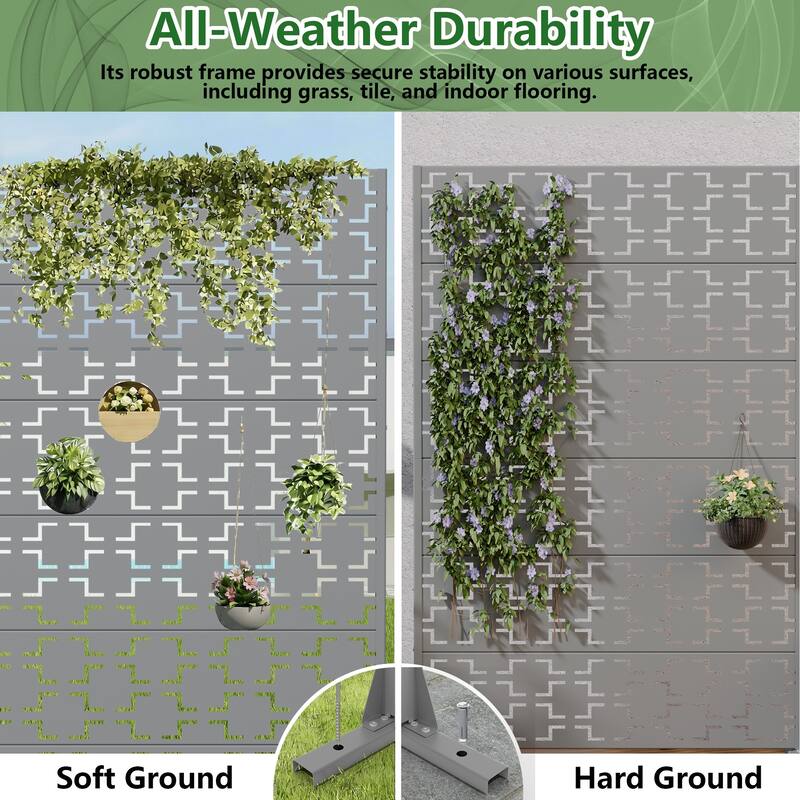 6 ft. H x 4 ft. Metal Privacy Screen Free Standing