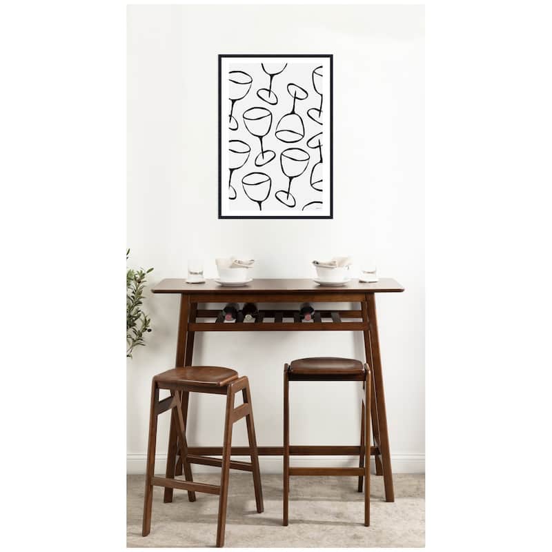 Kate and Laurel Wine Everywhere by Gabrielly Guedes Framed Canvas Wall Art Print