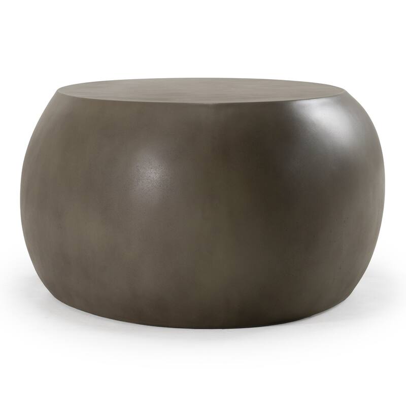 Denny Modern Grey Concrete Oval Coffee Table