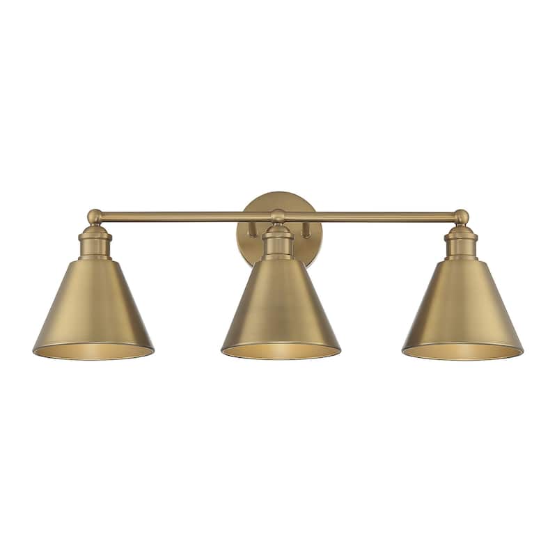 Meridian M80064 3 Light 27" Wide Bathroom Vanity Light - Natural Brass