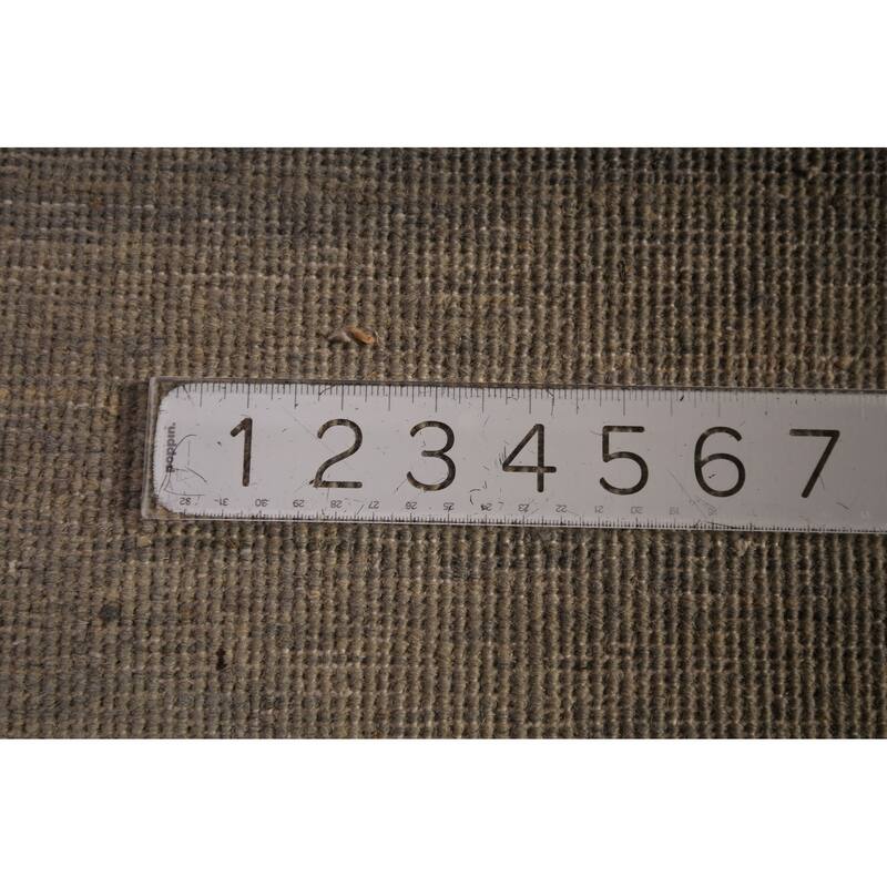 Modern Gray Gabbeh Oriental Foyer Rug Hand-Knotted Wool Carpet - 3'2" x 4'10"