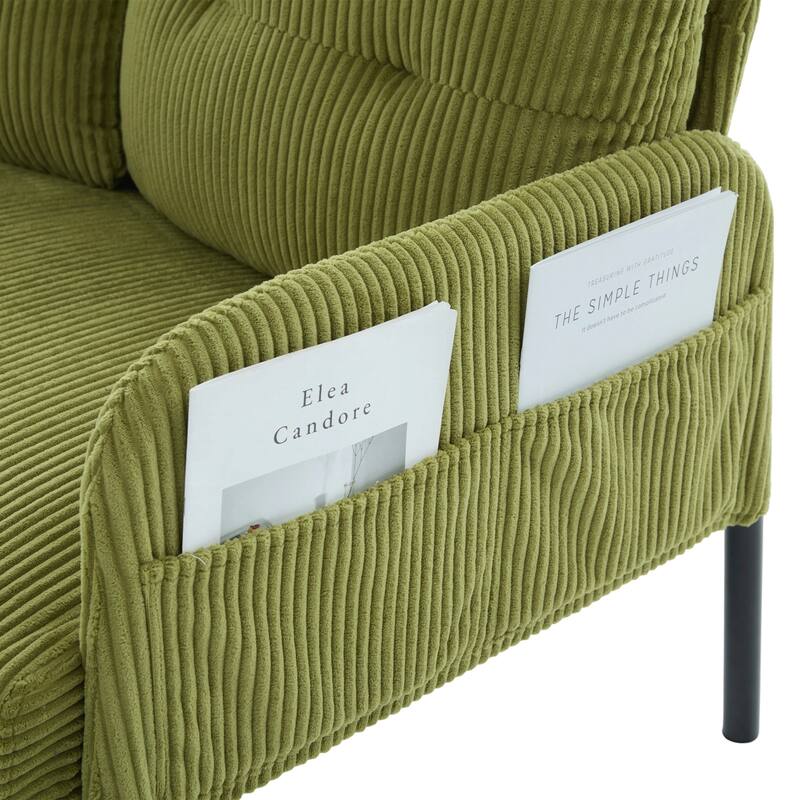 Oversized Loveseat, Modern & Plush Double-seater Sofa, Corduroy Upholstered Couch