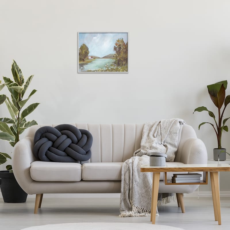 Stupell Distant Cottage Across River Framed Giclee Art Design By Amanda Hilburn