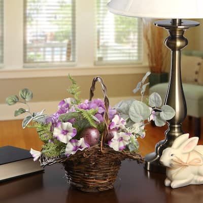 National Tree Company 16 in. Spring Decorated Basket