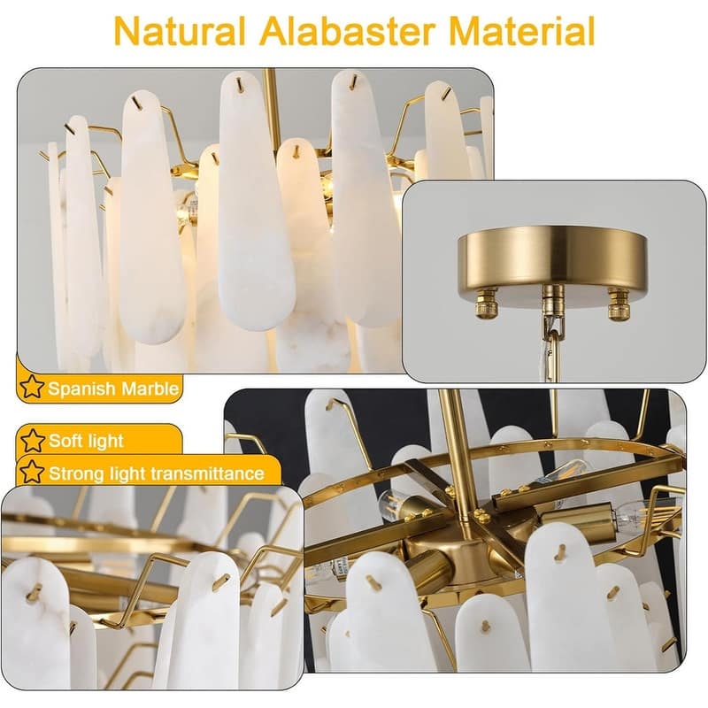 KAYLA Modern Chandelier 32 in. 16-Lights Gold Chandelier