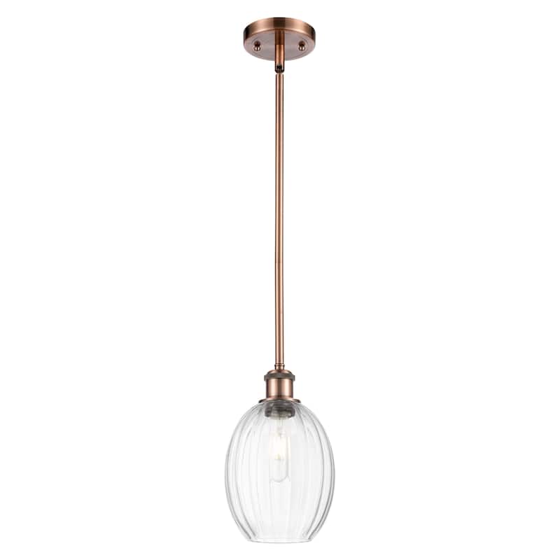Innovations Lighting Endless Possibilities Ballston - Preston - 1 Light 6" Bulb Shade Stem Hung Mini Pendant - Clear/Antique Copper