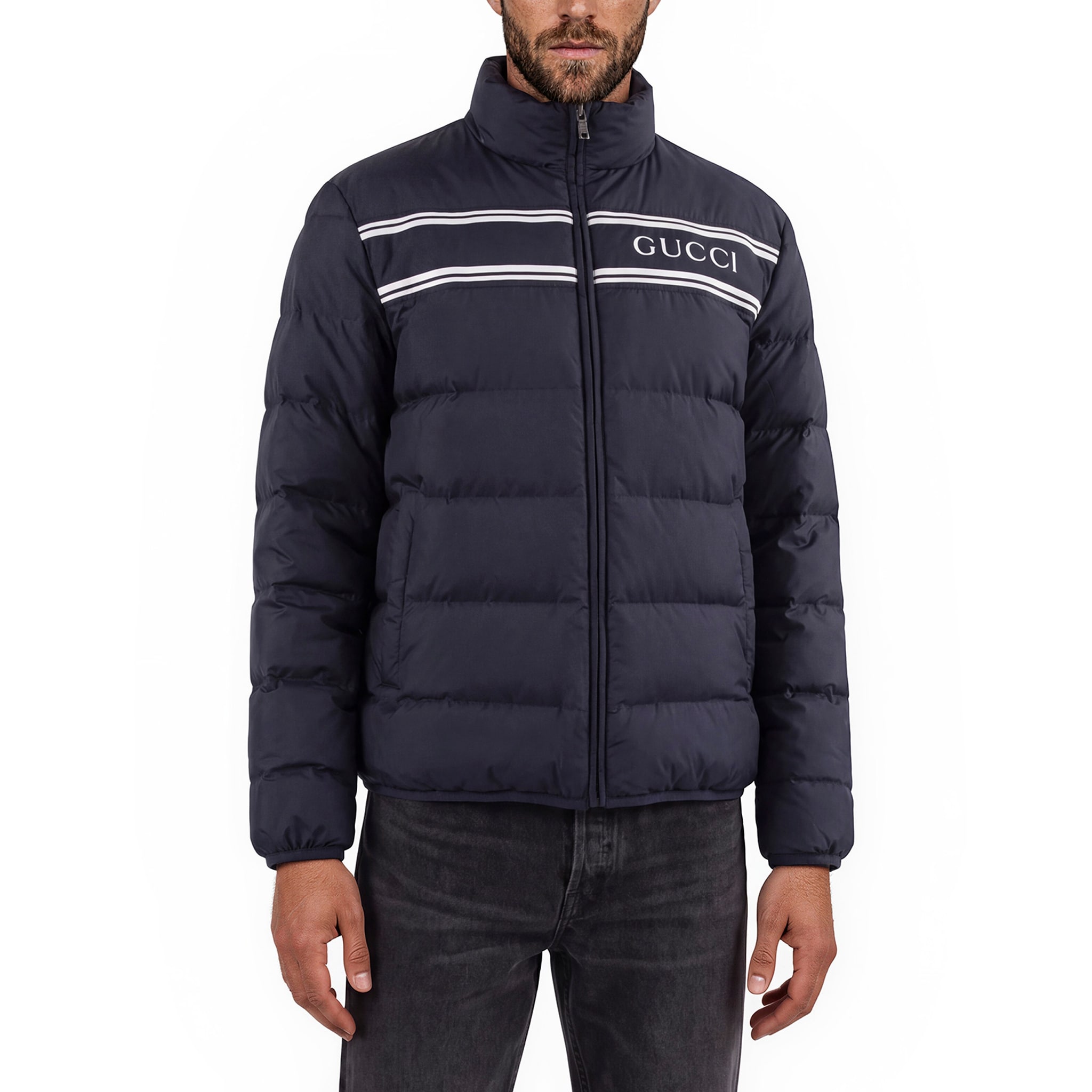 Gucci Men's Lightweight Down Jacket with Logo