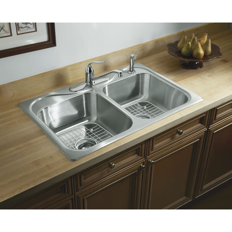 Sterling 11402-4 Southhaven 33" Double Basin Drop In Stainless Steel