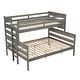 preview thumbnail 4 of 29, Wooden Low Bunk Bed with Ladder and Full Length Guardrails, Can be Convertible into 2 Platform Bedframe, for Kids Teens Bedroom