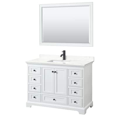 Deborah 48-inch Single Vanity, Quartz Top, 46-inch Mirror