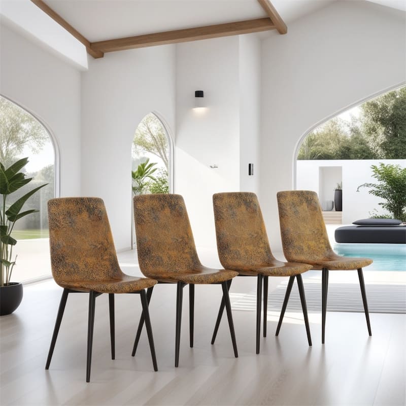 Modern Dining Room Chairs with Metal Legs(Set of 4) - N/A