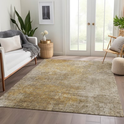 Machine Washable Indoor/ Outdoor Chantille Watercolor Ombre Rug