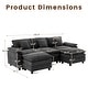 preview thumbnail 52 of 109, Modular Cloud Chenille Sectional Sofa with Ottomans, Deep Seat Convertible L-Shaped or U-Shaped Couch